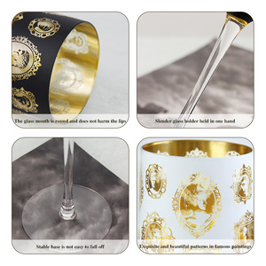 Ensemble de verres à <span class=keywords><strong>vin</strong></span> Offre Spéciale soufflé à la main électroplaqué British Museum Series 2 gobelets à <span class=keywords><strong>vin</strong></span> noir et blanc à longue tige pour fête et <span class=keywords><strong>restaurant</strong></span> - Product Image 4