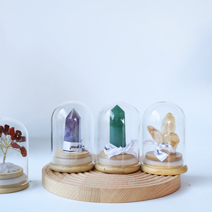 Offre Spéciale : Arbre porte-bonheur en cristal naturel avec couvercle en verre, pierre précieuse de guérison faite à la main pour bureau - Product Image 5