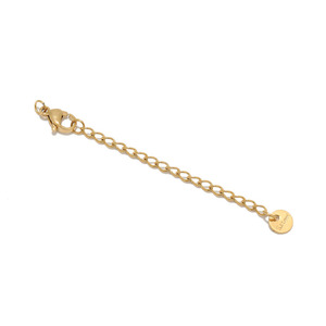 18k <strong>Gold</strong> PVD Plated Stainless Steel Lobster Clasp With <strong>Extender</strong> <strong>Chain</strong> Personalized Logo Engraved Charm Round Tag <strong>Chain</strong> <strong>Extenders</strong> - Product Image 6
