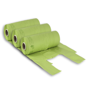 12 rotoli di borse per Shopper a strappo da 24 + 12x40cm compostabili biodegradabili 1920 verdi per gli eventi domestici dei negozi- - Product Image 1