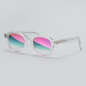 Lunettes de soleil rondes à monture complète, verres miroir, légères, unisexes, mode décontractée, pour adultes - Product Image 3