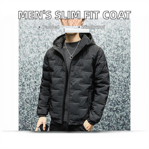 Manteau rembourré en coton coupe slim pour hommes pour l'automne hiver Streetwear épais technique de fermeture éclair au crochet et lavé Service OEM - Product Image 2