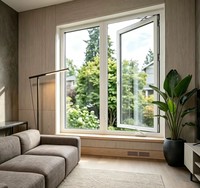 Fenêtre à battant moderne en PVC blanc à double vitrage, insonorisée, isolante thermiquement, certifiée Energy Star pour villa