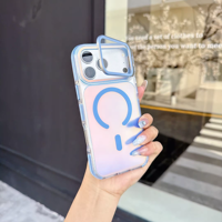 Coque antichoc magnétique à anneau avec support et protection d'objectif à changement de couleur pour iPhone 18 17 16 Pro Max