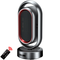 Chauffage d'appoint électrique portable télécommandé de 1200 watts avec ventilateur et tour céramique rotative verticale