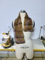 Écharpe en vraie fourrure de vison écologique pour femme adulte, marron, à panneaux horizontaux, châle d'hiver, vente en gros