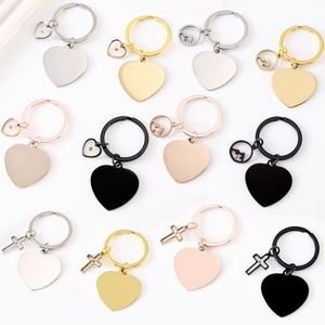 Llavero de Metal en Forma de Corazón, Grabado Láser con Logotipo Personalizado, Impresión a Color, Foto, Material en Blanco para DIY - Product Image 1