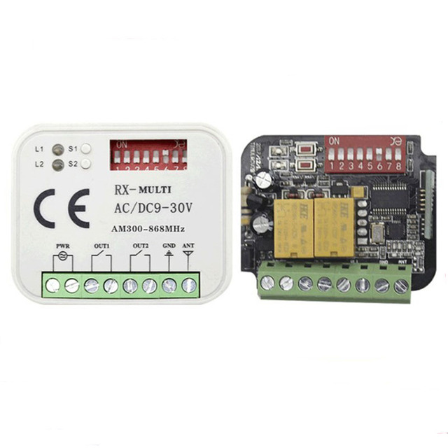 DC9-30V Universal Remote Control Receiver 280-868MHz Two-Channel Wireless RX Gate Receiver/Controller Manufacturer