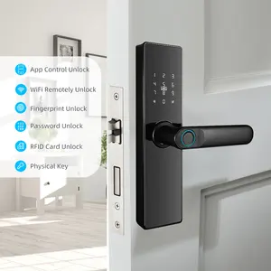 Su geçirmez akıllı WiFi kapı kilidi Tuya akıllı kilit parmak izi şifreli kilit için otel ev daire
