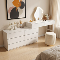 Coiffeuse de maquillage française extensible avec rangement pour chambre à coucher