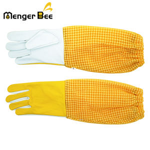 Guantes de abeja de miel de cuero amarillo de alta calidad Mangas transpirables totalmente antimordeduras con forro de algodón Nueva condición - Product Image 2