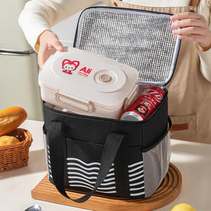Bolsa térmica para el almuerzo con diseño ondulado, de aluminio grueso, para refrigeración y almacenamiento, para trabajadores de oficina y estudiantes. - Product Image 3