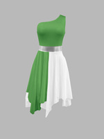 Robe longue de danse de louange pour adulte, costumes de scène modernes métalliques, tenue de danse lyrique pour femme