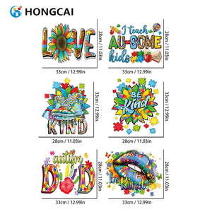 Penjualan terlaris cetakan layar huruf anak 33*28cm stiker hewan peliharaan DTF dapat dicuci Iron-On Transfer panas untuk pakaian untuk t-shirt - Product Image 3