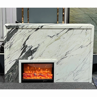 Cheminée en marbre blanc Arabescato italien classique, décoration intérieure de villa, pierre naturelle, manteau de cheminée
