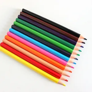 Pensil Warna Lukisan Seni Kualitas Tinggi untuk Anak-anak 120Mm Kayu Cedar Jumbo Pelangi Multi-warna Hadiah Pensil Warna
