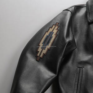 Abrigos auténticos de alta calidad Estilo bovino Patrón en relieve Versión Europea americana para hombres Chaquetas de cuero real de tamaño Pluz - Product Image 5