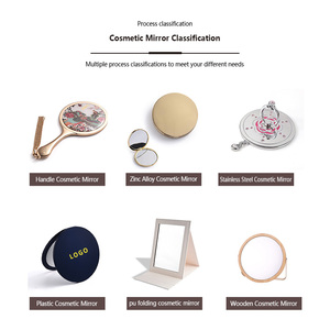 En stock, <span class=keywords><strong>miroir</strong></span> de poche compact rond double face 1X/2X grossissant, pliable, portable, en or, argent, or rose pour femmes - Product Image 6