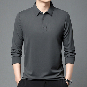 Camiseta de Manga Larga para Hombre, de Alta Calidad, 100% Algodón, con Logotipo Personalizado Bordado, Fresca, Transpirable, de Secado Rápido, Color Sólido - Product Image 5
