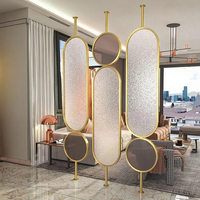 Paravent pliable de luxe en métal doré, étanche, en acier inoxydable, pour chambre, couloir, bureau, hôtel, style Art Déco