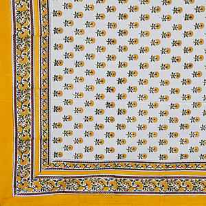 Venta al por mayor de lujo de algodón mantel hecho a mano bloque de impresión de diseño para la boda decoración del hogar Floral CUBIERTA DE LINO DE MESA - Product Image 2