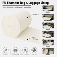 Rouleau d'éponge en PU souple et élastique, texture fine et lisse, grande résistance, feuille de mousse de couleur personnalisée pour la doublure des bagages, des chaussures et le rembourrage