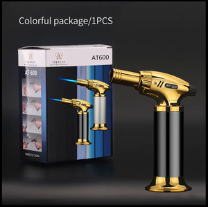 Encendedor de antorcha de alta calidad para cigarros Barbacoa Antorcha Encendedor Cocina Gas culinario Recargable Elegante y a prueba de viento Jet Flame - Product Image 6