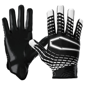 Vente en gros de gants de réception de football super collants confortables poignées respirantes noires de haute qualité de couleur personnalisée fabriquées au Pakistan - Product Image 1
