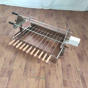 Juego de Parrilla Portátil de Acero Inoxidable con Motor de Corriente Continua de 12 V, <span class=keywords><strong>Asador</strong></span> Giratorio y Estructura para Brochetas - Product Image 4