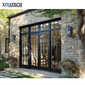 Xiyatech USA Dự Án Bão Bằng Chứng Bên Ngoài Đu Cửa Ngoài Trời Nhập Patio Đôi Tráng Men Pháp Kính Nhôm Cửa - Product Image 1