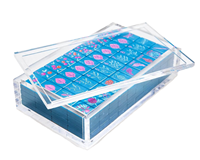 Boîte de rangement de luxe moderne en acrylique transparent pour Mahjong, style américain, pour 160 tuiles, durable et écologique