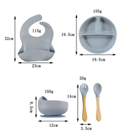 Lot de 7 pièces en promotion : Ensemble de vaisselle en silicone pour bébés, comprenant bavoirs, assiette et bol à ventouse, pour l'alimentation et la diversification alimentaire des enfants