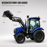 Tracteur robuste 4x4 avec chargeur frontal et commande par joystick, 100 CV, en stock pour les fermes d'Afrique de l'Ouest
