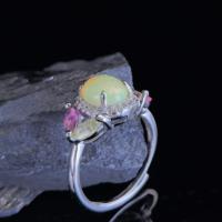 Bague en argent sterling 925 plaqué rhodium avec opale naturelle taille ovale, vente en gros d'usine, pour femme, cadeau, usage quotidien