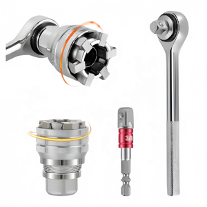 Jeu de douilles universelles multifonctionnelles réglables 3/8" avec rallonge et clé à cliquet hexagonale, 3 pièces, 10-19 mm - Product Image 4