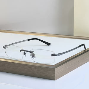 Montura de Gafas Ópticas de Titanio sin Aro para Hombre, Montura Moderna para Negocios, Lentes Sólidas AC, Gafas Ópticas para Miopía - Product Image 1