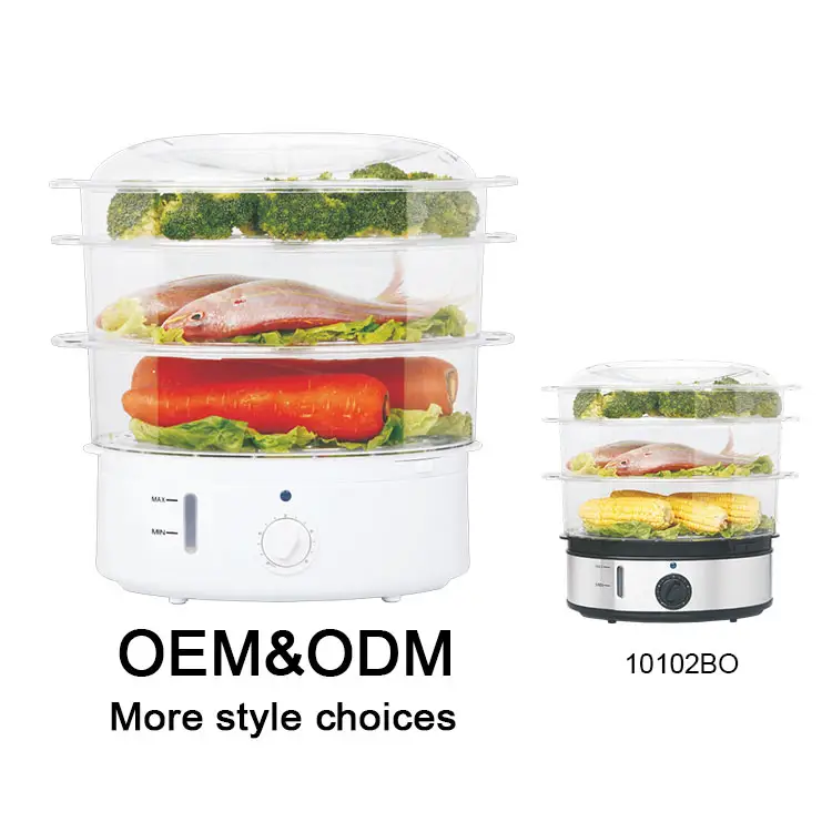 XJ-10102AO 9L 3 Tier Plastic vegetable steamer Steam Cooker Electric Food Steamer