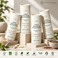 Emballage en tube de papier de qualité alimentaire personnalisé, boîte cylindrique en carton recyclable pour les capsules de vitamines, compléments alimentaires, soins de santé