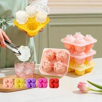 Cetakan Es Silikon Bentuk Bunga Tulip untuk Rumah Tangga, Kualitas Makanan, untuk Es Batu Cantik