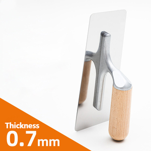 Stainless Steel Trowel with Beech Handle and Rounded Corners Thickened 28cm Blade DIY Grade - Product Image 5