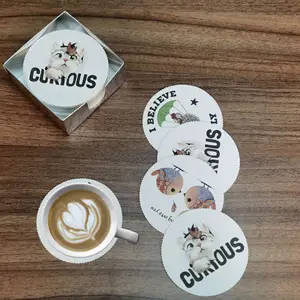 OEM ODM Custom Shape Beer Bar Coasters Paper Board Waterproof Absorbent Paper Beermat Coaster