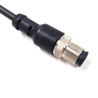 Cable de Extensión de Alimentación CC con Conector de Sensor Impermeable de 8 Pines M8 M12 M16 a Cable Espiralado con Extremo Desnudo