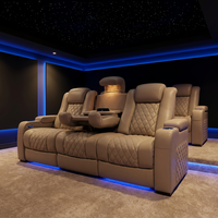 Ensemble de canapés électriques inclinables en cuir moderne 3+2, modulable, extensible, avec fonction massage, pour home cinéma, avec console pliable