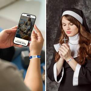 أساور معصم قابلة لإعادة الاستخدام بشعار مخصص، ذكية بتقنية RFID وNFC مع شريحة 213 للتحكم في الوصول، أساور مرنة منسوجة بتقنية NFC - Product Image 6