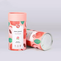 Boîte cylindrique en papier gaufré de qualité alimentaire pour café en grains et thé, avec couvercle métallique