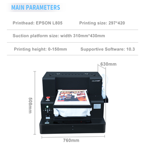 COLORSUN Impresora de Inyección de Tinta DTF 2 en 1 Más Popular para Camisetas, Cabezal de Impresión L805, Imprime Directamente en Ropa, Impresoras de Tamaño A3 - Product Image 2