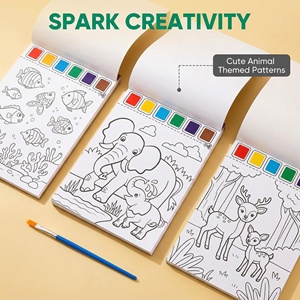 <span class=keywords><strong>Livre</strong></span> de coloriage à l'<span class=keywords><strong>aquarelle</strong></span> personnalisé haute définition, ensemble de peinture pour enfants sûr et non toxique - Product Image 3