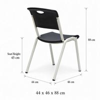 Chaise empilable en plastique moulé avec dossier ergonomique, chaise d'invité pour banquet et événement