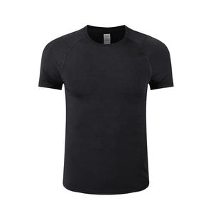 Stampa a trasferimento termico da uomo da ginnastica in poliestere da calcio compresso da uomo e da ginnastica traspirante ad asciugatura rapida con stampa a collo T-Shirt sportiva - Product Image 3