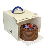 Boîte à gâteau carrée en gros, personnalisée, en carton imprimé avec fenêtre transparente pour gâteaux, desserts et fournitures de boulangerie